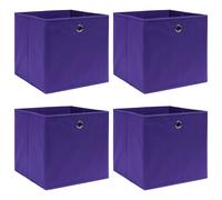 vidaXL Cajas de almacenaje 4 uds tela morado 32x32x32 cm