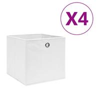 vidaXL Cajas de almacenaje 4 uds tela no tejida blanco 28x28x28 cm
