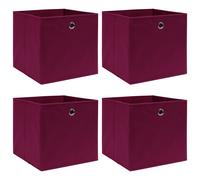 vidaXL Cajas de almacenaje 4 uds tela rojo oscuro 32x32x32 cm
