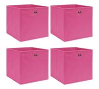 vidaXL Cajas de almacenaje 4 uds tela rosa 32x32x32 cm
