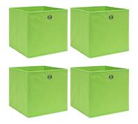 vidaXL Cajas de almacenaje 4 uds tela verde 32x32x32 cm