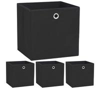 vidaXL Cajas de almacenaje 4 uds textil no tejido 32x32x32 cm negro