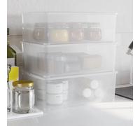 vidaXL Cajas de almacenaje apilables 3 uds plástico 10 L