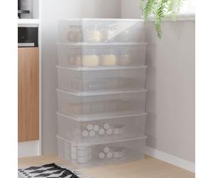 vidaXL Cajas de almacenaje apilables 6 uds plástico 25 L