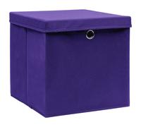 vidaXL Cajas de almacenaje con tapas 10 uds morado 28x28x28 cm