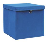 vidaXL Cajas de almacenaje con tapas 10 uds tela azul 32x32x32 cm