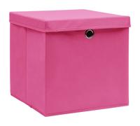 vidaXL Cajas de almacenaje con tapas 4 uds rosa 28x28x28 cm