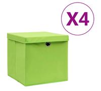 vidaXL Cajas de Almacenaje con Tapas Cofres Plegables 4 uds Tela Color Amarillo , Azul , Azul bebé y mas