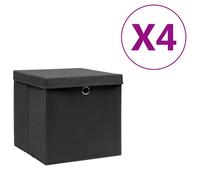 vidaXL Cajas de Almacenaje con Tapas Cofres Plegables 4 uds Tela Color Amarillo , Azul , Azul bebé y mas
