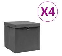 vidaXL Cajas de Almacenaje con Tapas Cofres Plegables 4 uds Tela Color Amarillo , Azul , Azul bebé y mas