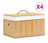 vidaXL Cajas de almacenamiento de bambú 4 unidades