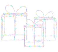 vidaXL Cajas de regalo navideñas iluminadas LOVIISA, 3 unidades, 360 LEDs