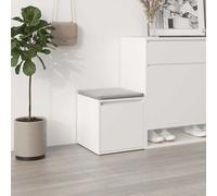 vidaXL Cajón taburete madera contrachapada blanco 40,5x40x40 cm