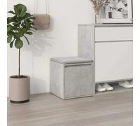 vidaXL Cajón taburete madera contrachapada gris hormigón 40,5x40x40 cm