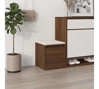 vidaXL Cajón taburete madera contrachapada marrón roble 40,5x40x40 cm