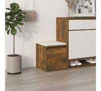 vidaXL Cajón taburete madera contrachapada roble ahumado 40,5x40x40 cm