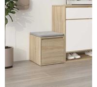 vidaXL Cajón taburete madera contrachapada roble Sonoma 40,5x40x40 cm