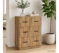 vidaXL Cajonera 66 x 34,5 x 87 cm Madera de Ingeniería Roble artisan