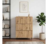 vidaXL Cajonera 66 x 34,5 x 92 cm Madera de Ingeniería Roble artisan