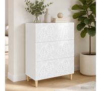 vidaXL Cajonera Blanco Brillante 66 x 34,5 x 90 cm