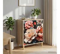 vidaXL Cajonera BORNE Estampado de peonía clara 66 x 36,5 x 75 cm
