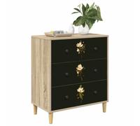 vidaXL Cajonera BREMEN Estampado de magnolia 66 x 36,5 x 75 cm Sonoma