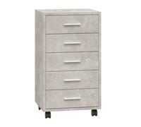 vidaXL Cajonera con ruedas Archivador móvil Madera contrachapada Gris hormigón