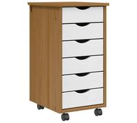 vidaXL Cajonera con ruedas MOSS madera maciza de pino 34 x 39 x 65,5 cm