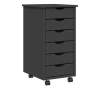 vidaXL Cajonera con ruedas Moss – Madera maciza de pino – Gris