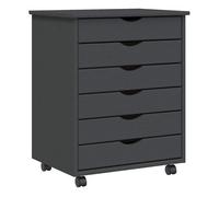 Vidaxl cajonera con ruedas moss madera maciza de pino gris