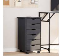 vidaXL Cajonera con ruedas Moss – Madera maciza de pino – Gris
