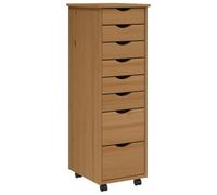 vidaXL Armario con ruedas y cajones Moss madera maciza de pino marrón miel