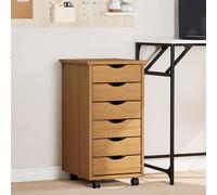 vidaXL Cajonera con ruedas MOSS madera maciza pino marrón miel