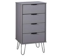vidaXL Cajonera de madera de pino maciza gris 45x39,5x90,3 cm