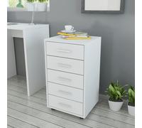 vidaXL Cajonera de oficina con ruedas 5 cajones blanco