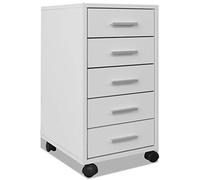 vidaXL Cajonera de oficina con ruedas 5 cajones blanco