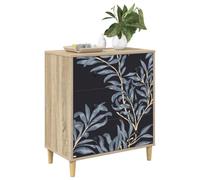 vidaXL Cajonera DOKKUM Estampado de helecho azul 66 x 36,5 x 75 cm