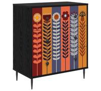 vidaXL Cajonera ESSEN Estampado de girasoles 66 x 36,5 x 76 cm