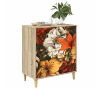 vidaXL Cajonera GENNEP Estampado de Lirios 66 x 36,5 x 75 cm Sonoma
