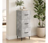 vidaXL Cajonera Gris Hormigón 33 x 34,5 x 89,5 cm Madera de Ingeniería