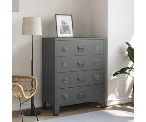 vidaXL Cajonera industrial de metal gris antracita 78x40x93 cm