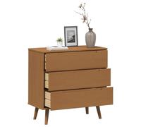 vidaXL Cajonera Molde Caramelo 80 x 40 x 80 cm Madera de Pino Maciza