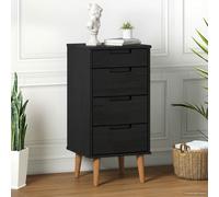 vidaXL Cajonera MOLDE Negro 40 x 35 x 82 cm Madera de Pino Maciza