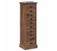 vidaXL Cajonera Natural 35 x 30 x 110 cm Madera de Teca Maciza, Caja de Almacenamiento Vintage Elegante, Unidad de Teca Resistente, decoración compacta, Estilo Atemporal