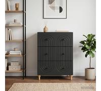 vidaXL Cajonera Negro 66 x 34,5 x 90 cm Madera de Ingeniería