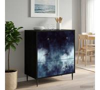 vidaXL Cajonera RAALTE Impresión de mármol Azul 66 x 36,5 x 76 cm