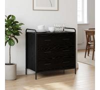 vidaXL Cajonera Roble Negro 70 x 39,5 x 71 cm Madera de ingeniería