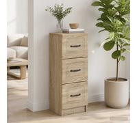 vidaXL Cajonera Roble Sonoma 33 x 34,5 x 87 cm Madera de Ingeniería