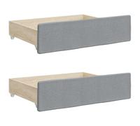 vidaXL Cajones de cama (2 uds) – madera de ingeniería y tela, gris claro