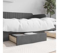 vidaXL Cajones de cama 2 uds madera de ingeniería y tela gris oscuro